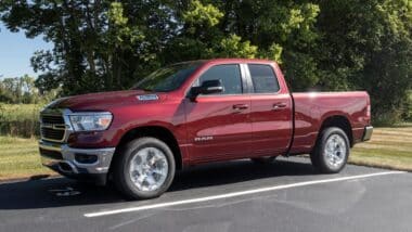 Ram 1500 on display at a Chrysler Ram dealership.
