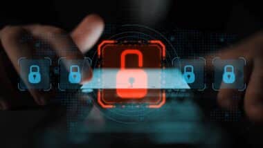 Digital security concept illustrating a cybersecurity breach