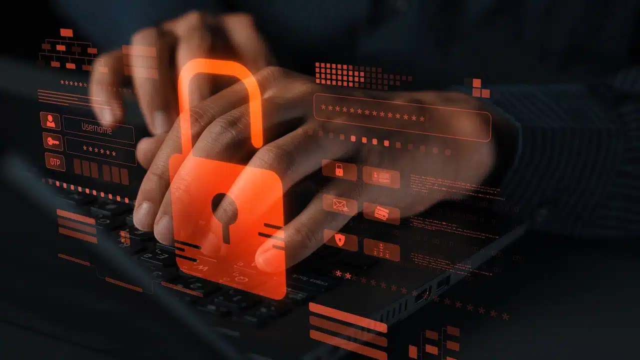 Digital security concept illustrating a cybersecurity breach