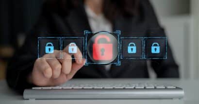 Digital security concept illustrating a cybersecurity breach