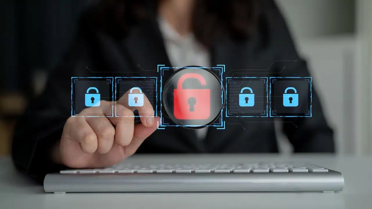 Digital security concept illustrating a cybersecurity breach