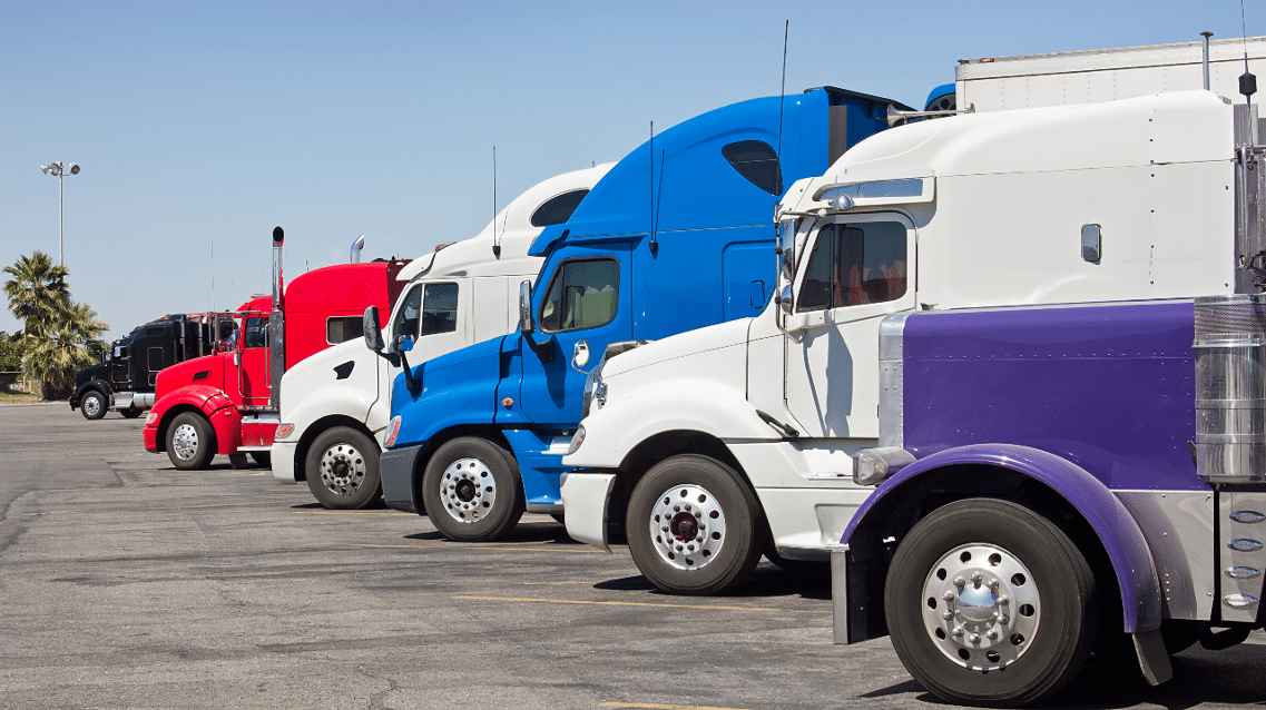 trucks parked for training.