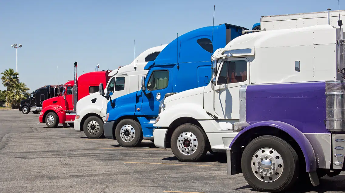 trucks parked for training.