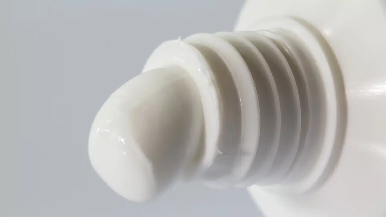 Opened Toothpaste tube close up