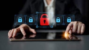 Digital security concept illustrating a cybersecurity breach