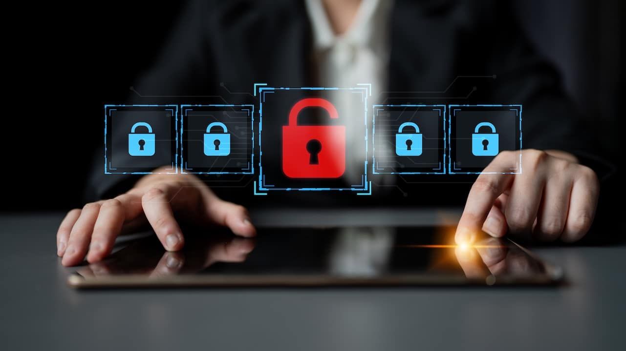 Digital security concept illustrating a cybersecurity breach