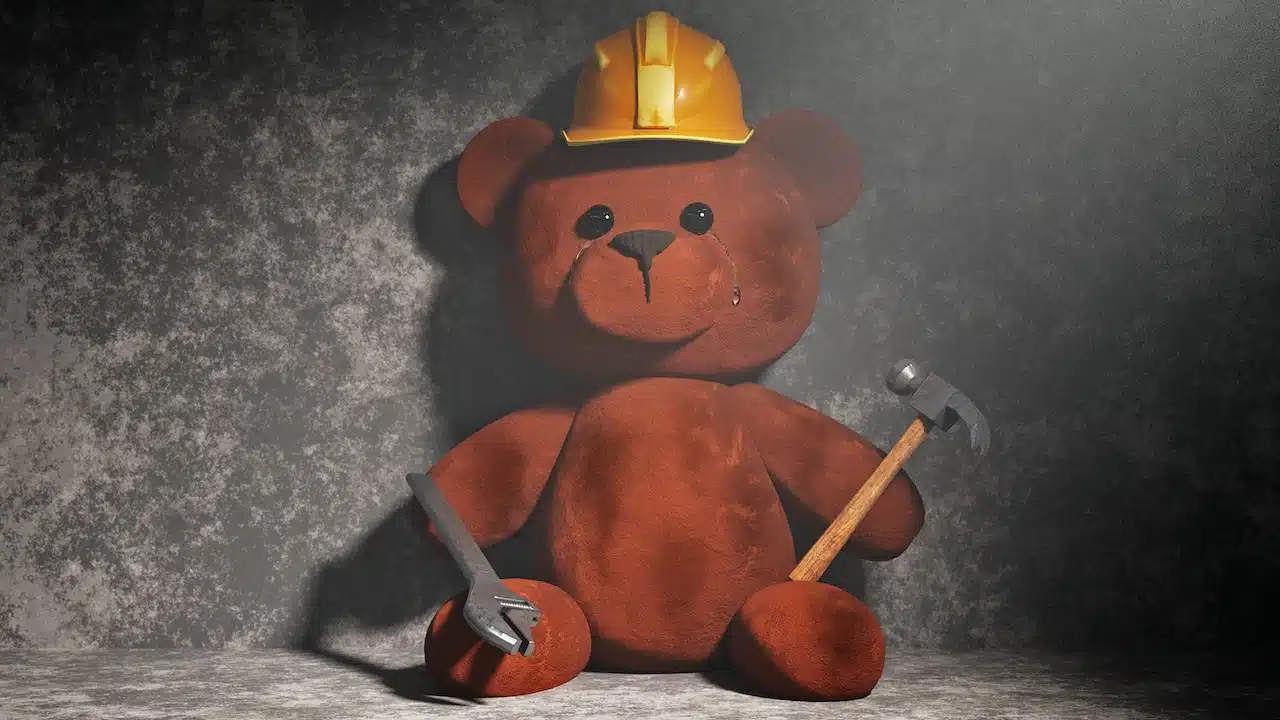 Teddy bear tears in the situation of child labour