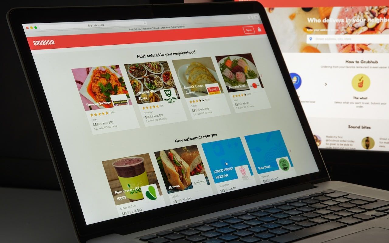 Grubhub website homepage.