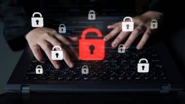 Digital security concept illustrating data breach