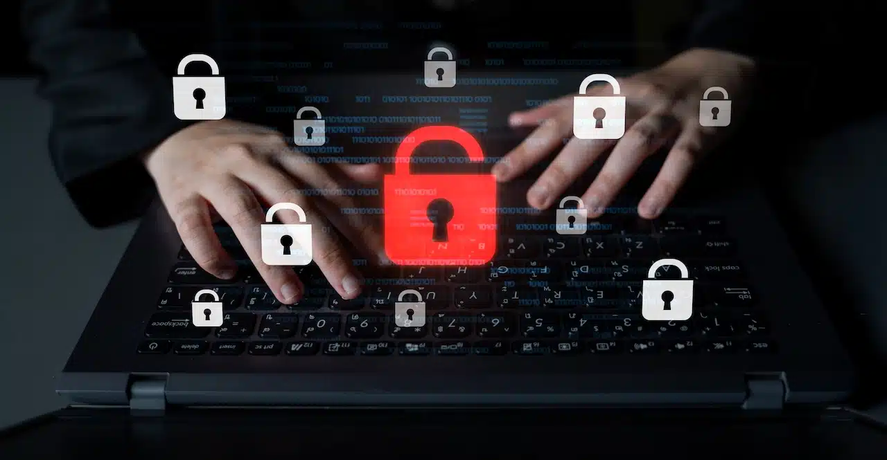 Digital security concept illustrating data breach