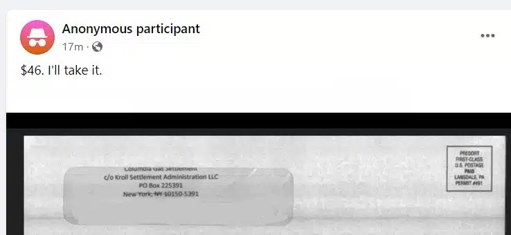 ColumbiaGasFB5-25-24 checks in the mail