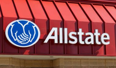 Close up of Allstate signage, representing Allstate payment class action lawsuit.