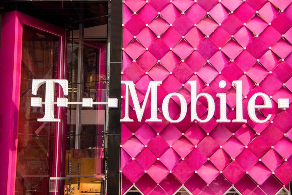 T-Mobile storefront signage, representing the T-Mobile class action.