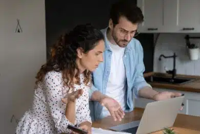 Couple trying to understand their contract.