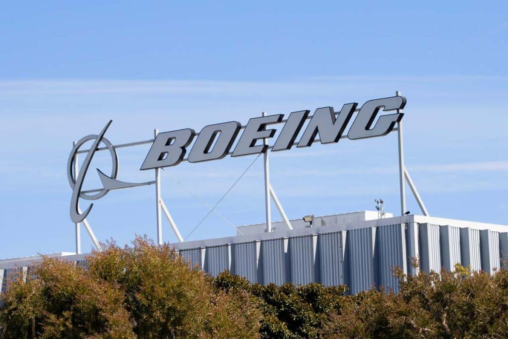 Boeing signage at its corporate campus in El Segundo, California, representing the Boeing sanctions.