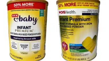 Product photo of recalled baby formulas, representing the infant formula recall.