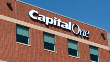 Capital One signage on a building, representing Capital One data security.