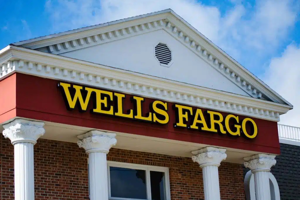 Close up of Wells Fargo signage, representing the Wells Fargo class action.