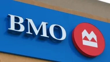 Close up of BMO Bank signage, representing BMO NSF fees.