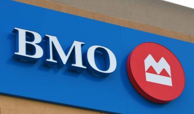 Close up of BMO Bank signage, representing BMO NSF fees.
