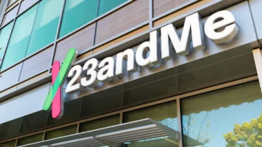 23andMe sign on headquarters in Cailfornia representing the 23andMe settlement.