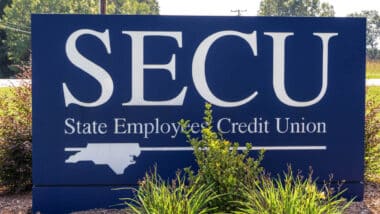 State Employees Credit Union Sign outside headquarters representing the State Employees Credit Union NSF fees.