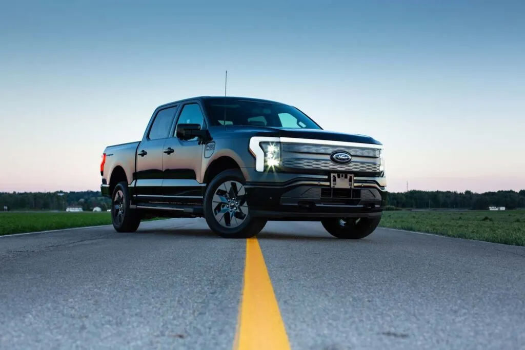 A gray Ford F-150 on a road, representing the Ford F-150 recall.