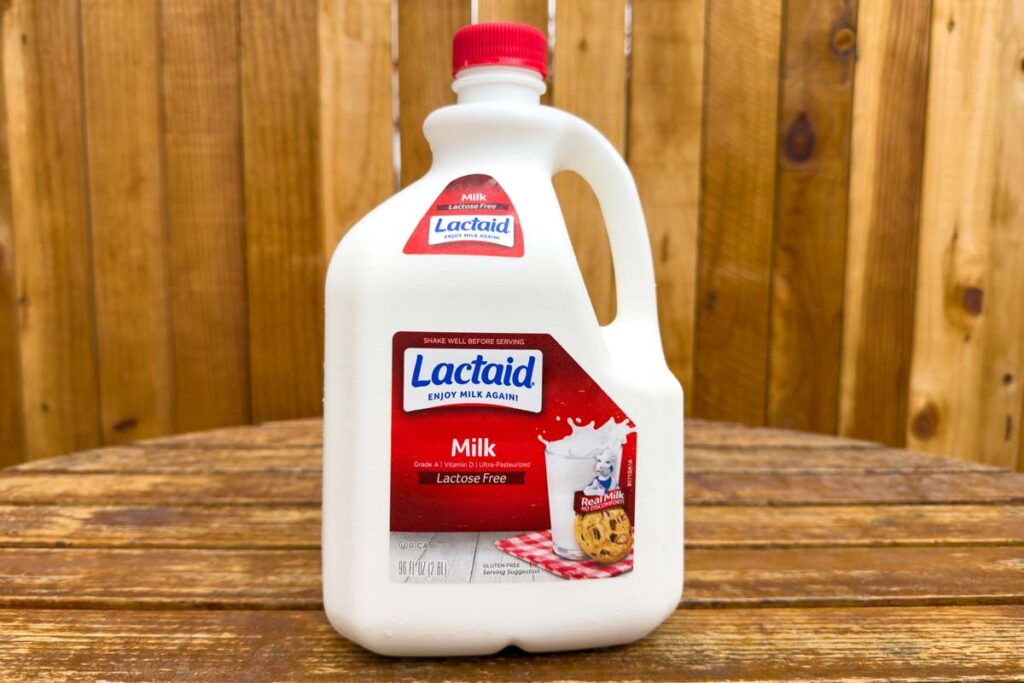 Lactaid milk product on a table, representing the Lactaid milk recall.