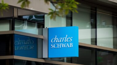 Charles Schwab sign outside building representing the cash sweeps class actions.