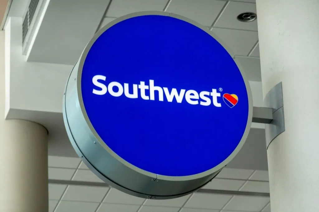 Southwest Airlines sign outside airport representing the Southwest lawsuit.