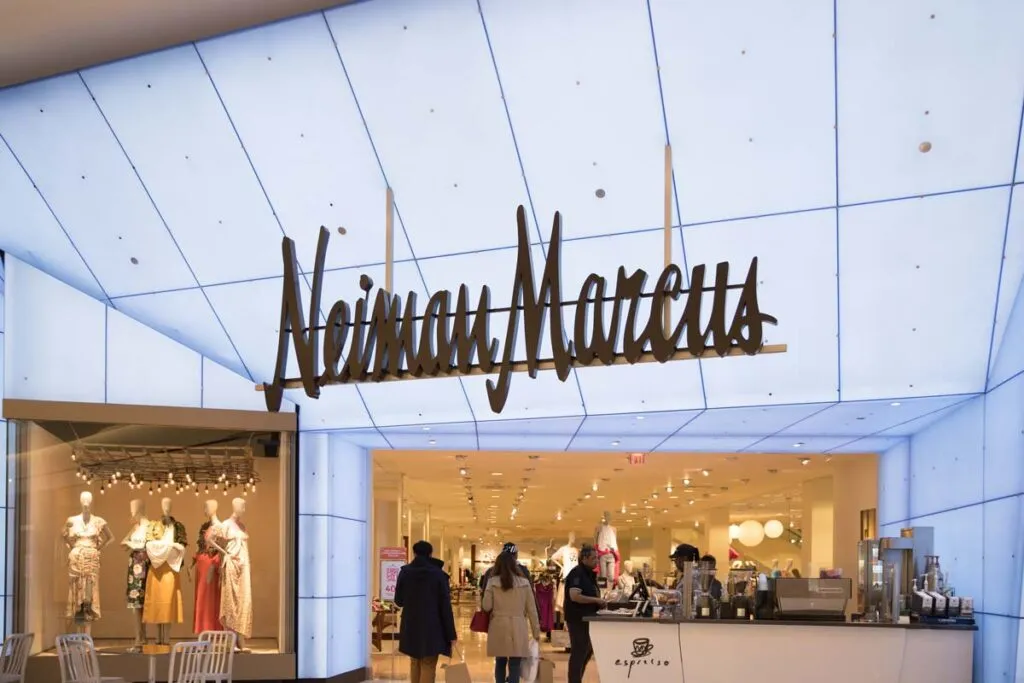 Close up of Neiman Marcus signage, representing the Neiman Marcus data breach.