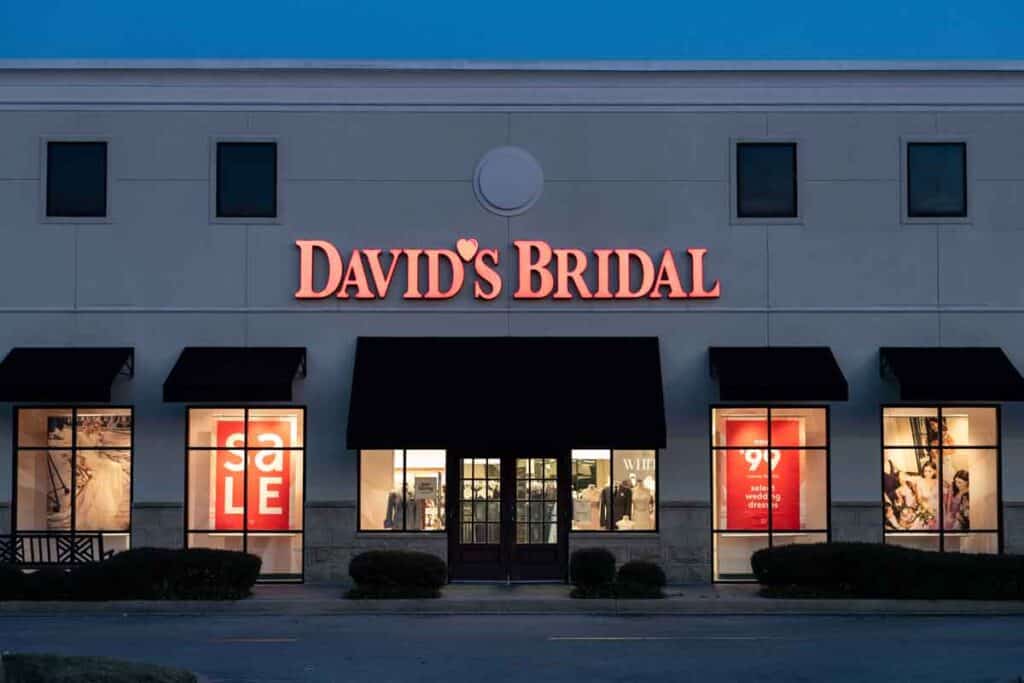 Exterior of a David's Bridal location, representing the David's Bridal class action.