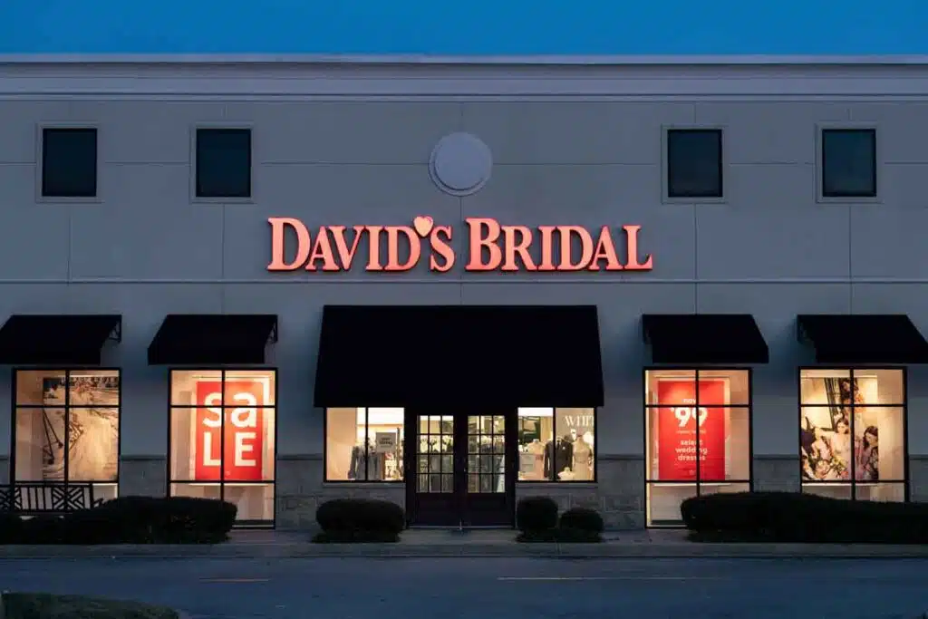 Exterior of a David's Bridal location, representing the David's Bridal class action.