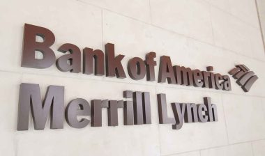 Close up of Bank of America Merrill Lynch signage, representing the Bank of America class action.