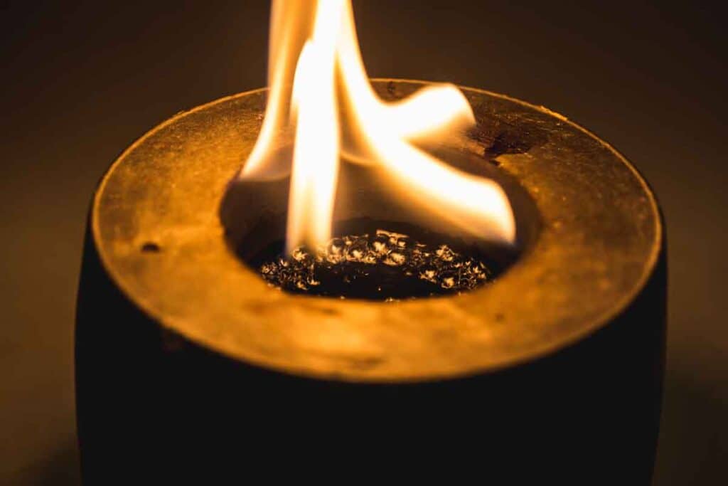 Close up of a tabletop fire pit, representing the Colsen Fire Pits class action.