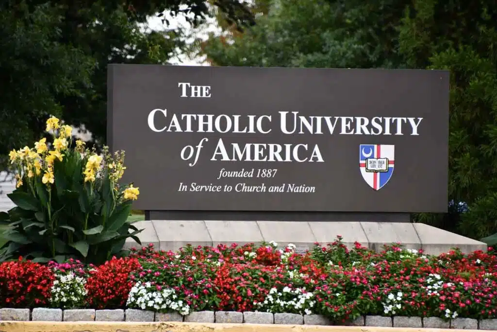 Catholic University of America signage, representing the Catholic University settlement.