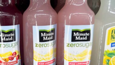 Close up of Minute Maid zero sugar lemonade, representing the Coca-Cola issues recall.