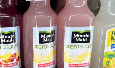 Close up of Minute Maid zero sugar lemonade, representing the Coca-Cola issues recall.