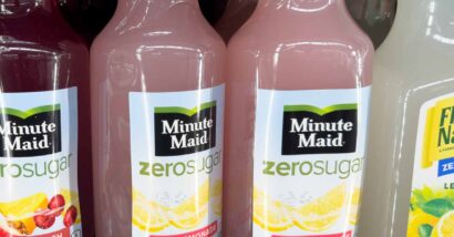 Close up of Minute Maid zero sugar lemonade, representing the Coca-Cola issues recall.