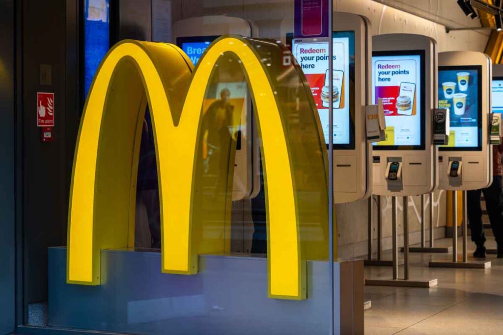 Close up of McDonalds signage, representing the onion recall.