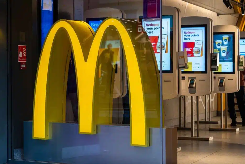 Close up of McDonalds signage, representing the onion recall.