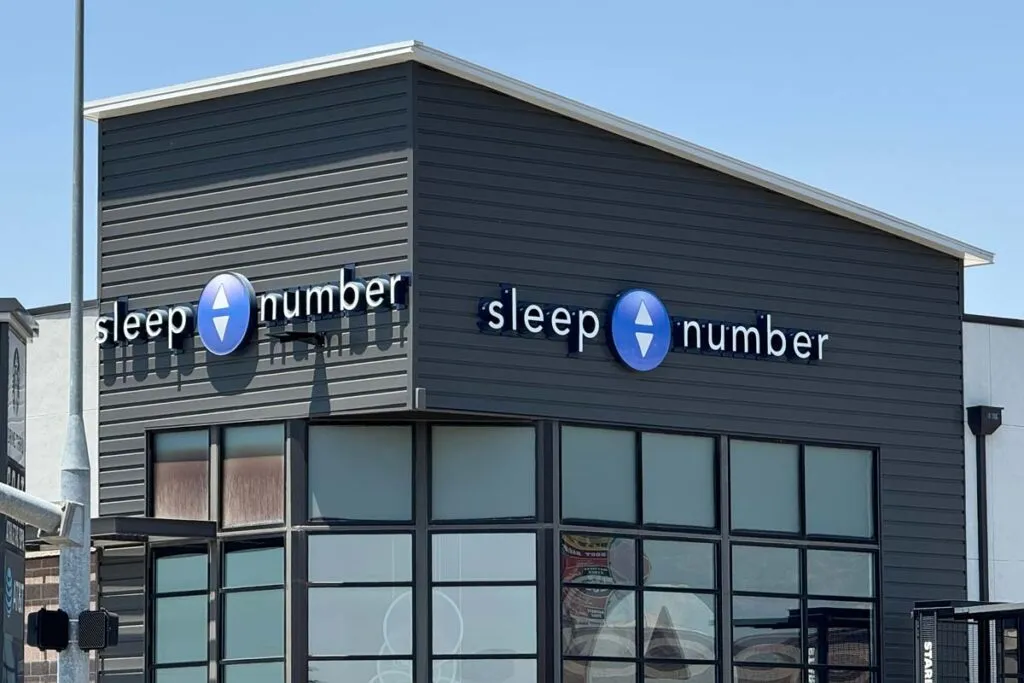 Exterior of a Sleep Number store, representing the Sleep Number class action.