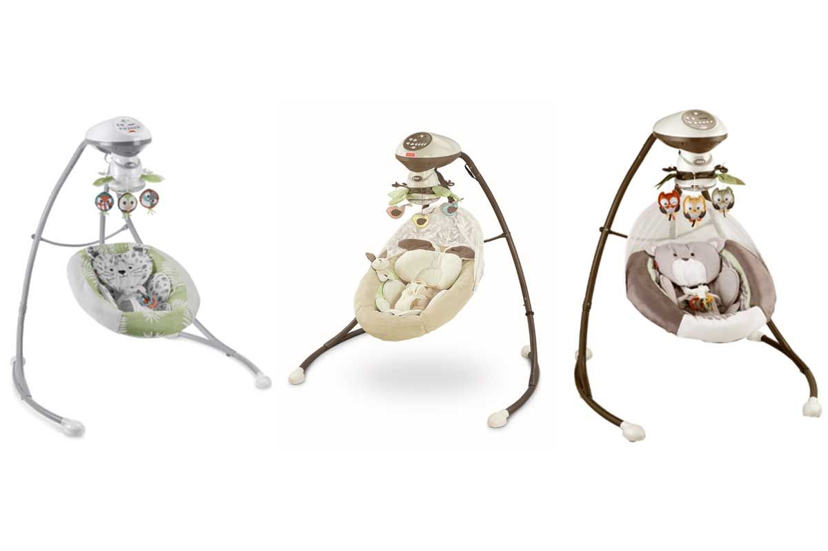 Product photo of some of the recalled baby swings, representing the Fisher-Price recall.