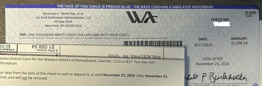 NorthStarTCPAcheck9-3-24 checks in the mail