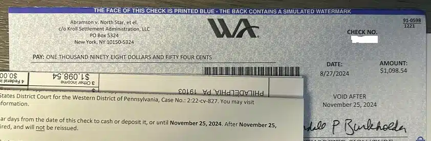 NorthStarTCPAcheck9-3-24 checks in the mail