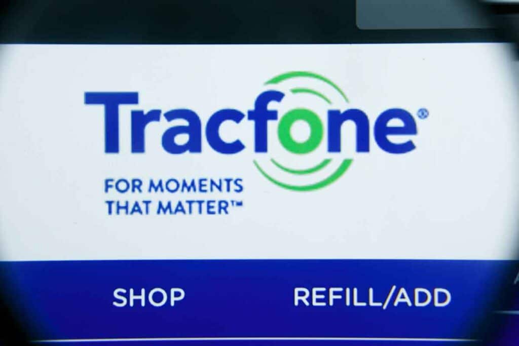 Close up of Tracfone logo on its website, representing the TracFone class action.