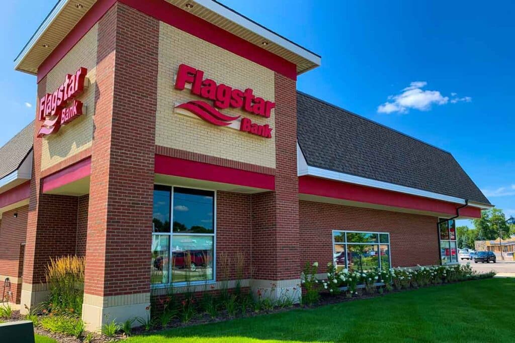 Exterior of a Flagstar bank location, representing the Flagstar Bank class action.