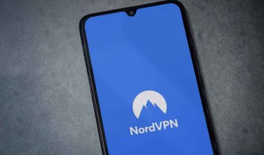 NordVPN logo on a smartphone, representing the NordVPN class action.