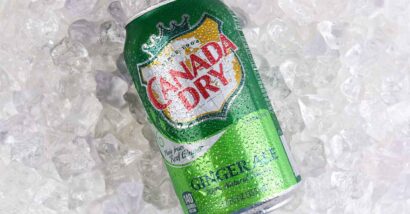Close up of Canada Dry can in ice, representing the ginger ale class action.