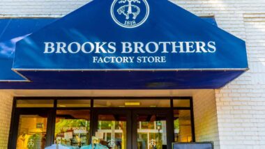 Close up of Brooks Brothers signage, representing the Brooks Brothers Factory class action.